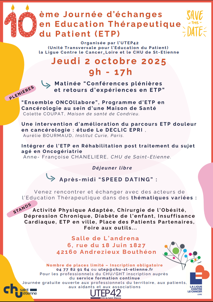 10 ème journée d'échanges en Education Thérapeutique du Patient (ETP)